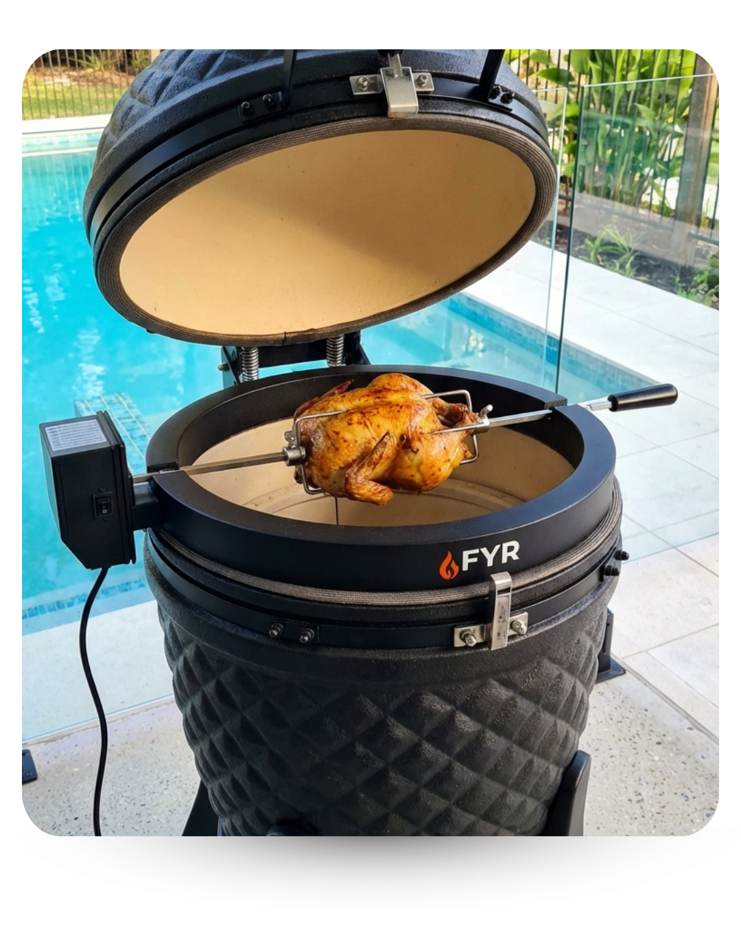Kamado + Rotisserie