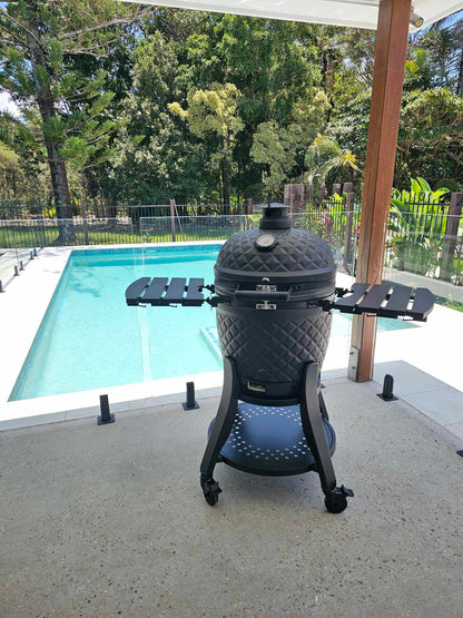 FYR Republic 22" Kamado Grill – Premium Ceramic BBQ Smoker (Matte Black)