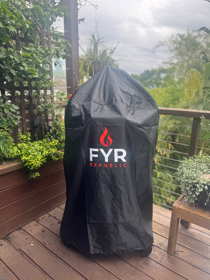 FYR Republic 22" Kamado Grill – Premium Ceramic BBQ Smoker (Matte Black)